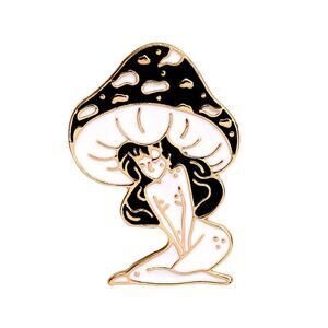 BLACK Sexy Mushroom Girls Enamel Pins 314